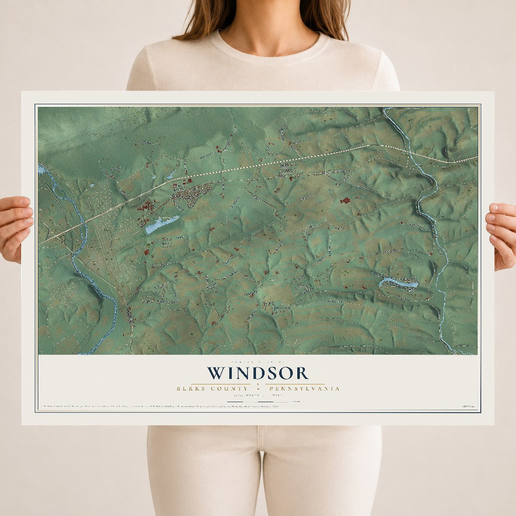 Map of Windsor, Berks County, Pennsylvania, 18 x 24 inch unframed archival matte print
