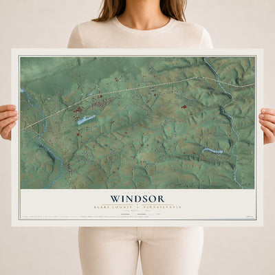 Map of Windsor, Berks County, Pennsylvania, 18 x 24 inch unframed archival matte print