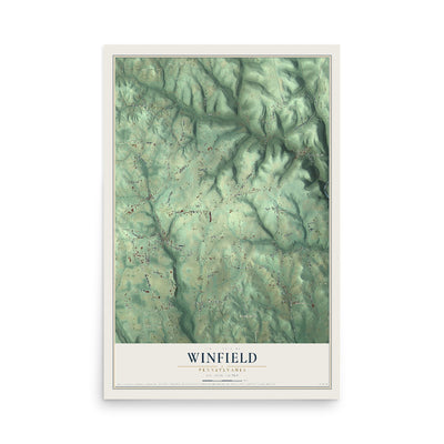 Map of Winfield, Pennsylvania, 12 x 18 inch unframed archival matte print