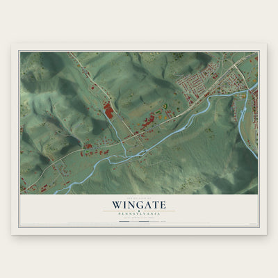 Wingate, Pennsylvania map print, the full design