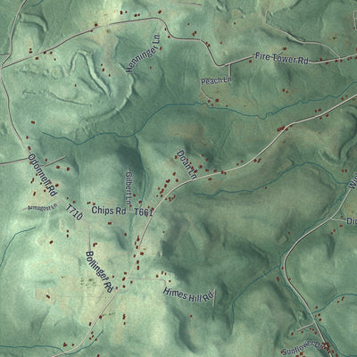 Second close-up of the map of Winslow, Pennsylvania print showing more streets and buildings