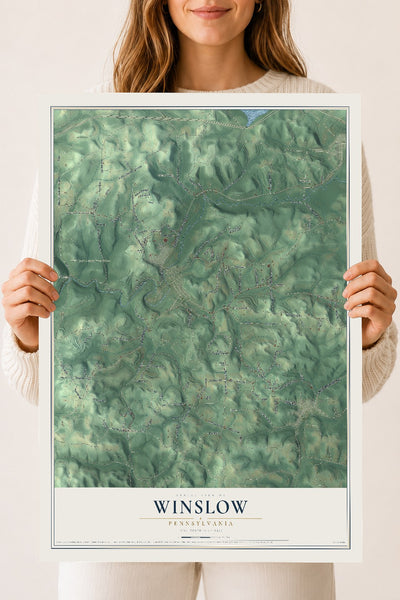 Map of Winslow, Pennsylvania, 18 x 24 inch unframed archival matte print