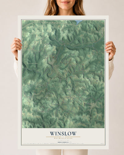 Map of Winslow, Pennsylvania, 24 x 36 inch unframed archival matte print
