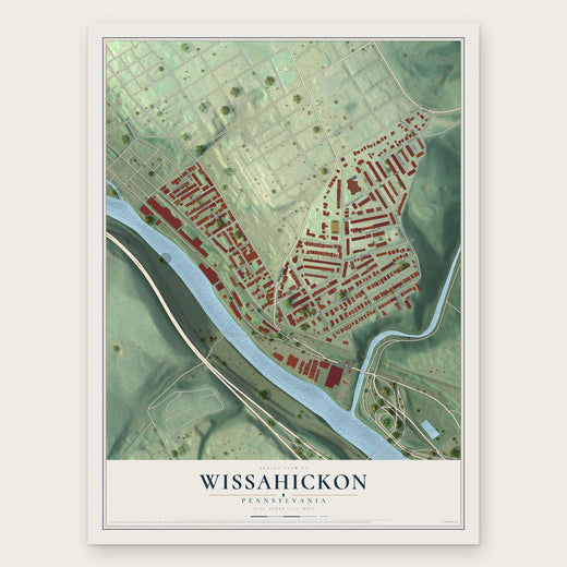 Wissahickon, Pennsylvania map print, the full design