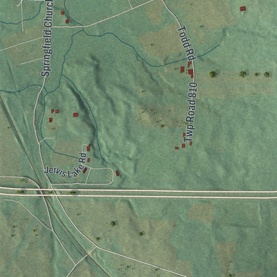 Second close-up of the map of Wolf Creek, Pennsylvania print showing more streets and buildings