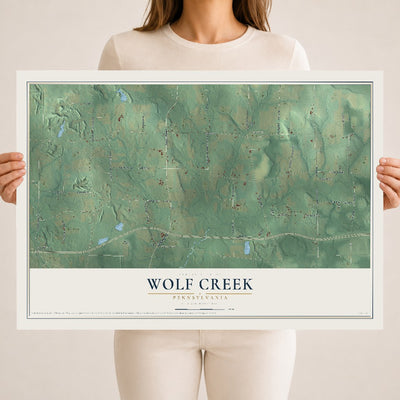 Map of Wolf Creek, Pennsylvania, 18 x 24 inch unframed archival matte print