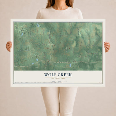 Map of Wolf Creek, Pennsylvania, 24 x 36 inch unframed archival matte print