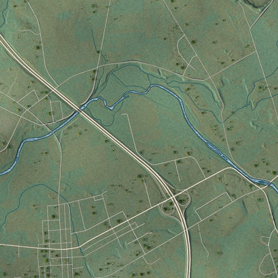 Second close-up of the map of Wolf, Pennsylvania print showing more streets and buildings