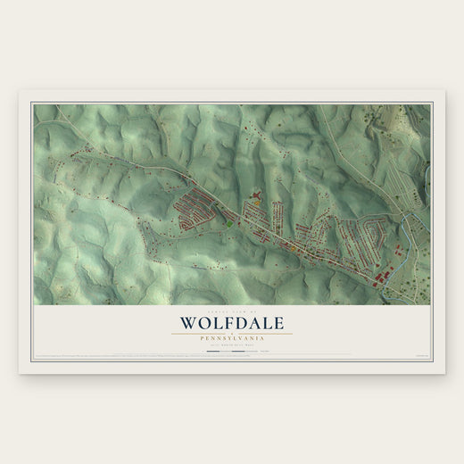 Wolfdale, Pennsylvania map print, the full design