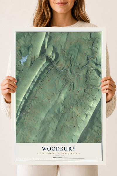Map of Woodbury, Blair County, Pennsylvania, 18 x 24 inch unframed archival matte print