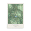Map of Woodcock, Crawford County, Pennsylvania, 12 x 18 inch unframed archival matte print