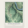 Woodland Heights, Pennsylvania map print, the full design