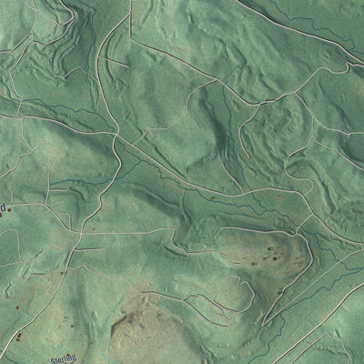 Second close-up of the map of Woodward, Clearfield County, Pennsylvania print showing more streets and buildings