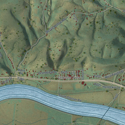 Close-up of the map of Woodward, Lycoming County, Pennsylvania print showing street and building detail