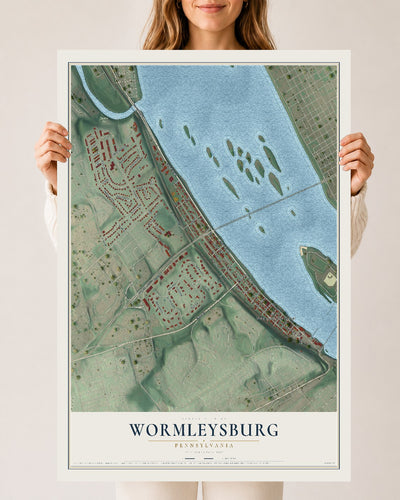 Map of Wormleysburg, Pennsylvania, 24 x 36 inch unframed archival matte print