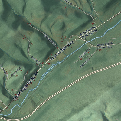 Second close-up of the map of Worth, Centre County, Pennsylvania print showing more streets and buildings
