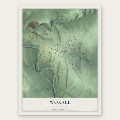 Woxall, Pennsylvania map print, the full design