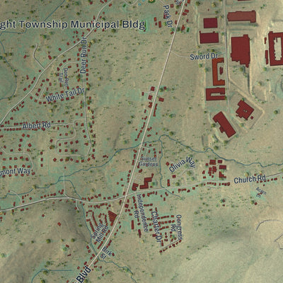 Close-up of the map of Wright, Pennsylvania print showing street and building detail