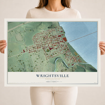 Map of Wrightsville, Pennsylvania, 18 x 24 inch unframed archival matte print