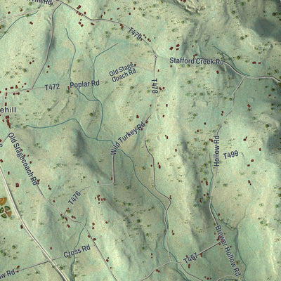 Close-up of the map of Wyalusing, Bradford County, Pennsylvania print showing street and building detail