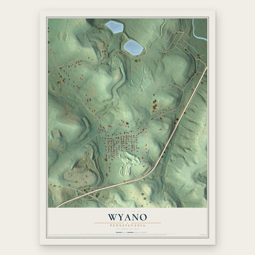 Wyano, Pennsylvania map print, the full design