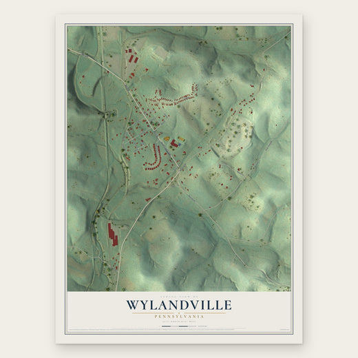 Wylandville, Pennsylvania map print, the full design