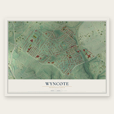 Wyncote, Pennsylvania map print, the full design