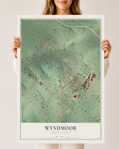 Map of Wyndmoor, Pennsylvania, 24 x 36 inch unframed archival matte print