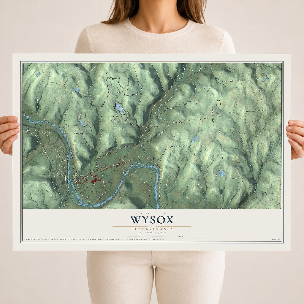 Map of Wysox, Pennsylvania, 18 x 24 inch unframed archival matte print