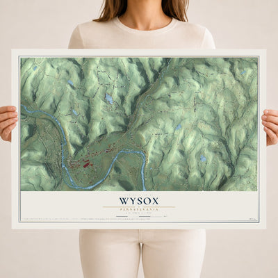 Map of Wysox, Pennsylvania, 18 x 24 inch unframed archival matte print