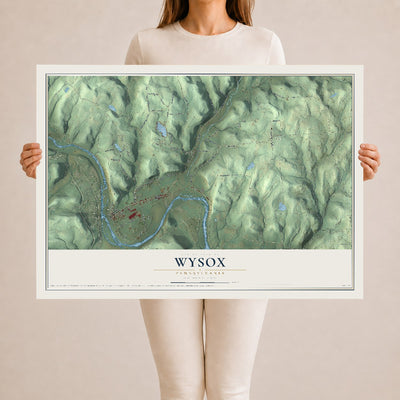 Map of Wysox, Pennsylvania, 24 x 36 inch unframed archival matte print