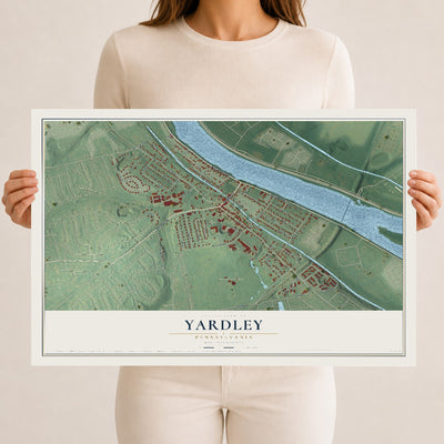 Map of Yardley, Pennsylvania, 12 x 18 inch unframed archival matte print