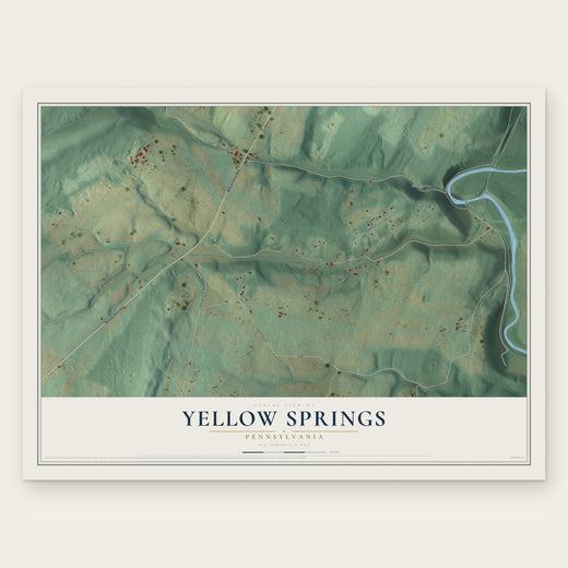 Yellow Springs, Pennsylvania map print, the full design