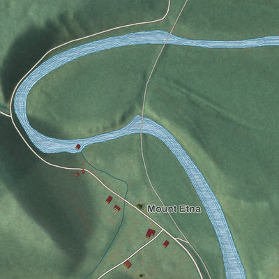 Close-up of the map of Yellow Springs, Pennsylvania print showing street and building detail
