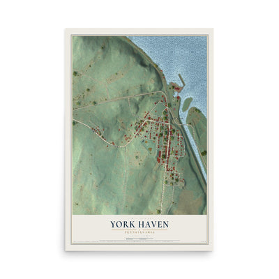 Map of York Haven, Pennsylvania, 12 x 18 inch unframed archival matte print