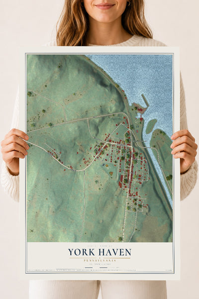 Map of York Haven, Pennsylvania, 18 x 24 inch unframed archival matte print
