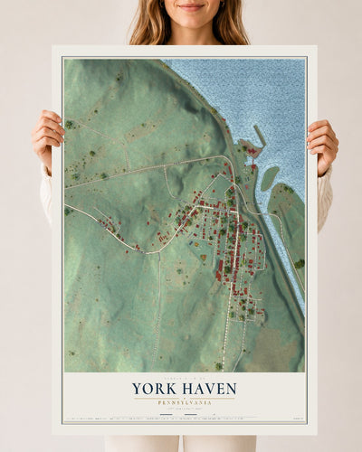 Map of York Haven, Pennsylvania, 24 x 36 inch unframed archival matte print