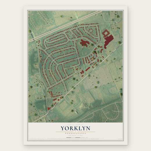 Yorklyn, Pennsylvania map print, the full design