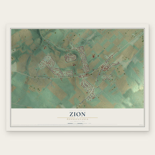 Zion, Pennsylvania map print, the full design