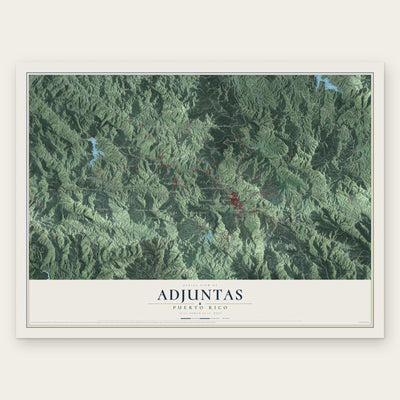 Adjuntas, Puerto Rico map print, the full design