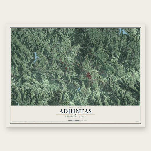Adjuntas, Puerto Rico map print, the full design