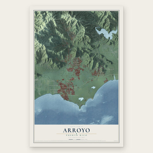 Arroyo, Puerto Rico map print, the full design