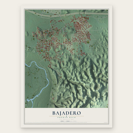 Bajadero, Puerto Rico map print, the full design