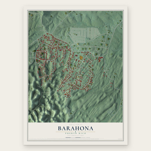 Barahona, Puerto Rico map print, the full design