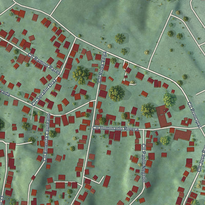 Close-up of the map of Barahona, Puerto Rico print showing street and building detail