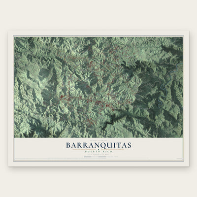 Barranquitas, Puerto Rico map print, the full design