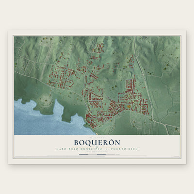 Boquerón, Cabo Rojo Municipio, Puerto Rico map print, the full design