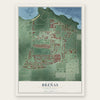 Breñas, Puerto Rico map print, the full design