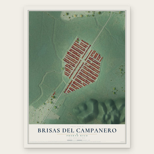 Brisas del Campanero, Puerto Rico map print, the full design