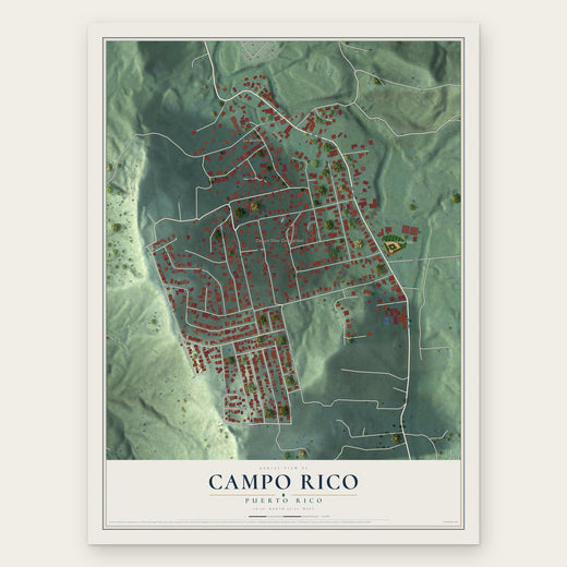 Campo Rico, Puerto Rico map print, the full design